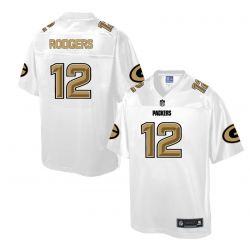 Cheap Aaron Rodgers Packers Jersey From China White Golden #12