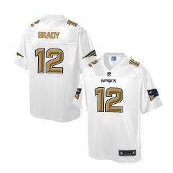 Cheap Tom Brady Patriots Jersey From China White Golden #12