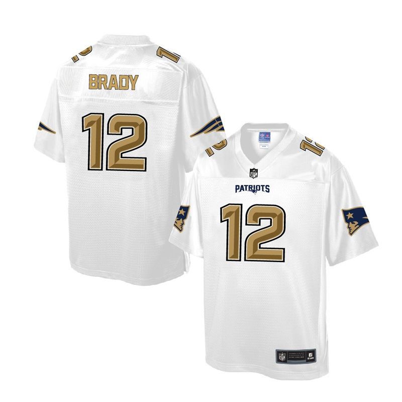 Cheap Tom Brady Patriots Jersey From China White Golden #12