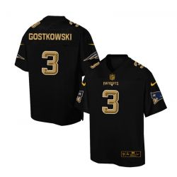 Cheap Stephen Gostkowski Patriots Jersey From China Black Golden #3