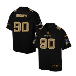 Cheap Malcom Brown Patriots Jersey From China Black Golden #90