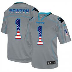 Cheap Cam Newton Panthers Jersey From China Gray USA Flag Fashion #1