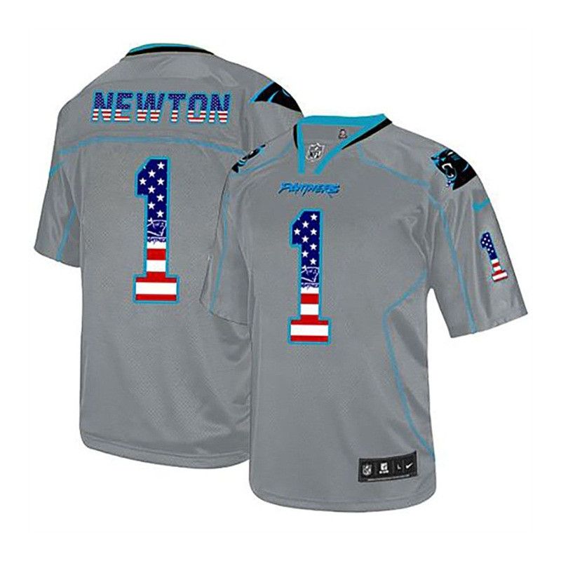 Cheap Cam Newton Panthers Jersey From China Gray USA Flag Fashion #1
