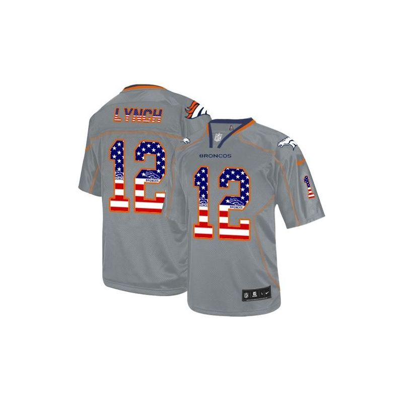 Cheap Paxton Lynch Broncos Jersey From China Gray USA Flag Fashion #12
