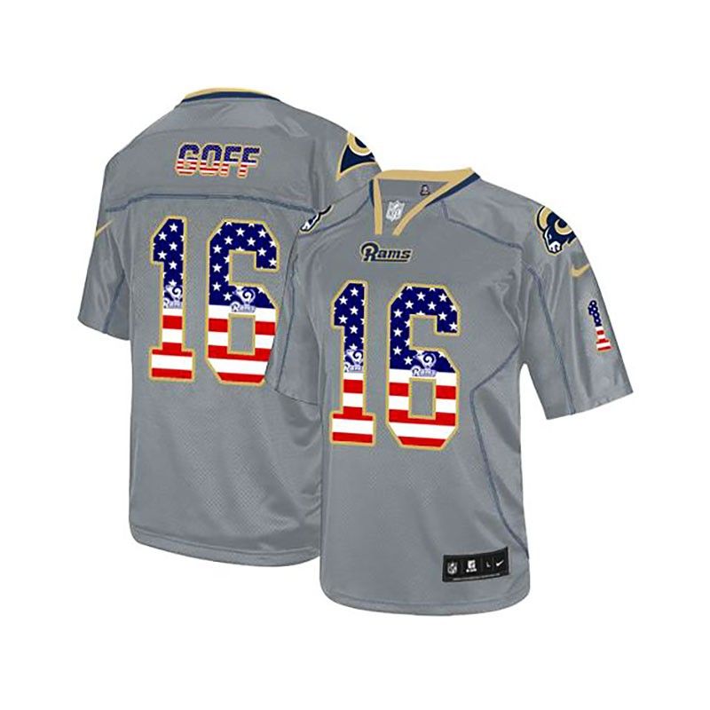 Cheap Jared Goff Rams Jersey From China Gray USA Flag Fashion #16