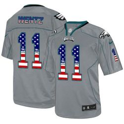 Cheap Carson Wentz Eagles Jersey From China Gray USA Flag Fashion #11