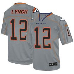 Cheap Paxton Lynch Broncos Jersey From China Grey Lights out #12