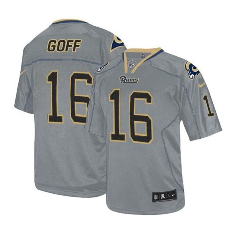 Cheap Jared Goff Rams Jersey From China Grey Lights out #16