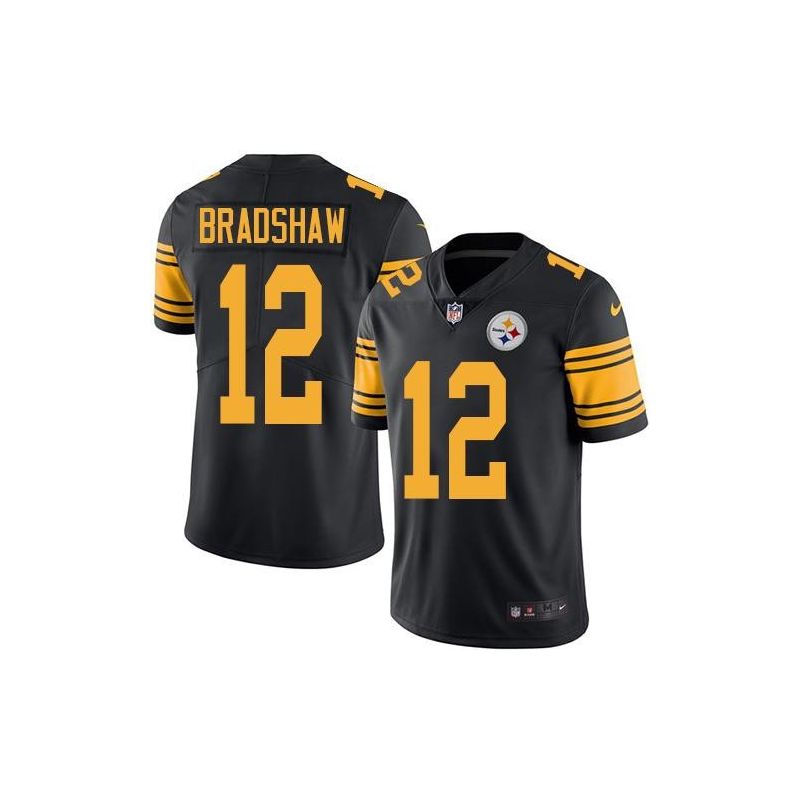 Cheap Terry Bradshaw Steelers Jersey From China Color Rush Legend #12