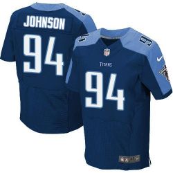 Cheap Austin Johnson Titans Jersey From China Navy Elite #94