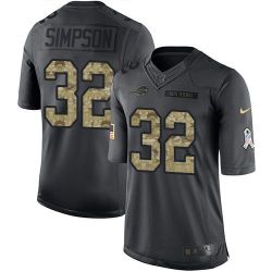 Cheap OJ Simpson Bills Jersey From China 2016 Anthracite Salute To Service #32