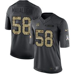 Cheap Rey Maualuga Bengals Jersey From China 2016 Anthracite Salute To Service #58