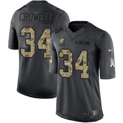 Cheap Isaiah Crowell Browns Jersey From China 2016 Anthracite Salute To Service #34
