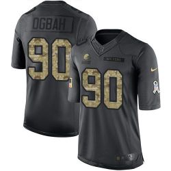 Cheap Emmanuel Ogbah Browns Jersey From China 2016 Anthracite Salute To Service #90