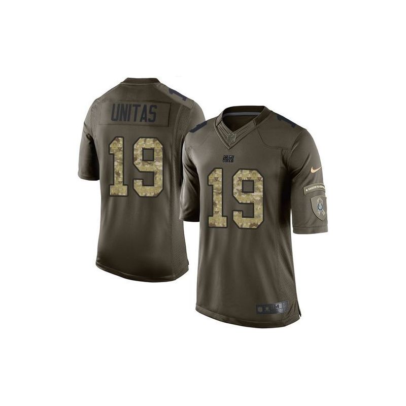 Cheap Johnny Unitas Colts Jersey From China Olive Salute To Service #19