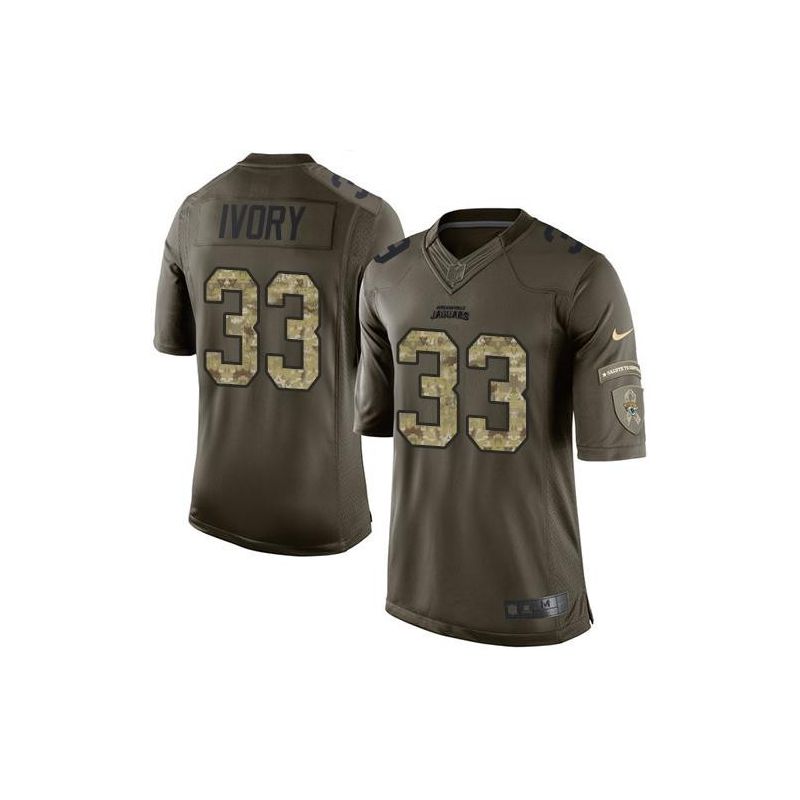 Cheap Chris Ivory Jaguars Jersey From China Olive Salute To Service #33