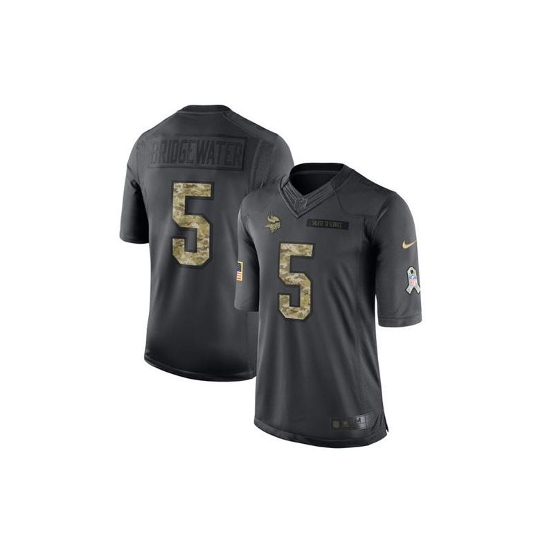 Cheap Teddy Bridgewater Vikings Jersey From China 2016 Anthracite Salute To Service #5