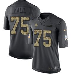 Cheap Matt Kalil Vikings Jersey From China 2016 Anthracite Salute To Service #75