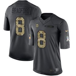 Cheap Sam Bradford Vikings Jersey From China 2016 Anthracite Salute To Service #8