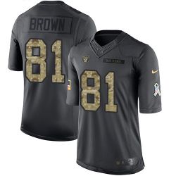 Cheap Tim Brown Raiders Jersey From China 2016 Anthracite Salute To Service #81