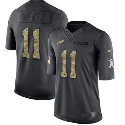 Cheap Carson Wentz Eagles Jersey From China 2016 Anthracite Salute To Service #11