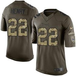 Cheap Derrick Henry Titans Jersey From China Olive Salute To Service #22