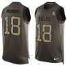 Cheap Peyton Manning Colts Tank Top From China Olive Salute To Service #18