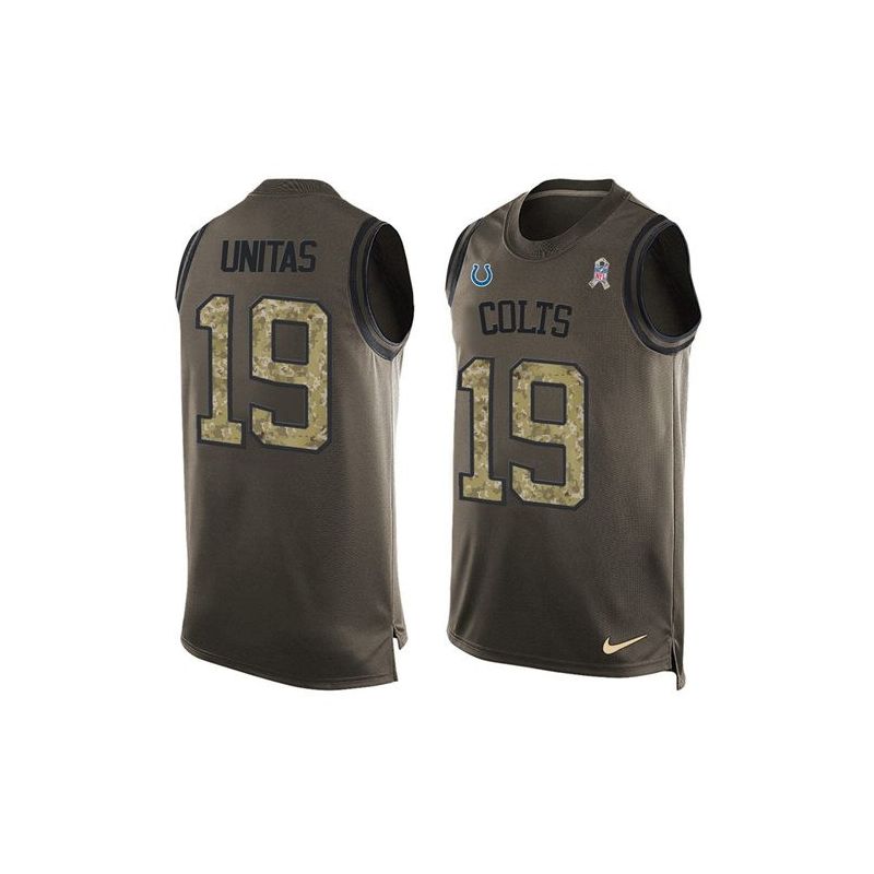 Cheap Johnny Unitas Colts Tank Top From China Olive Salute To Service #19