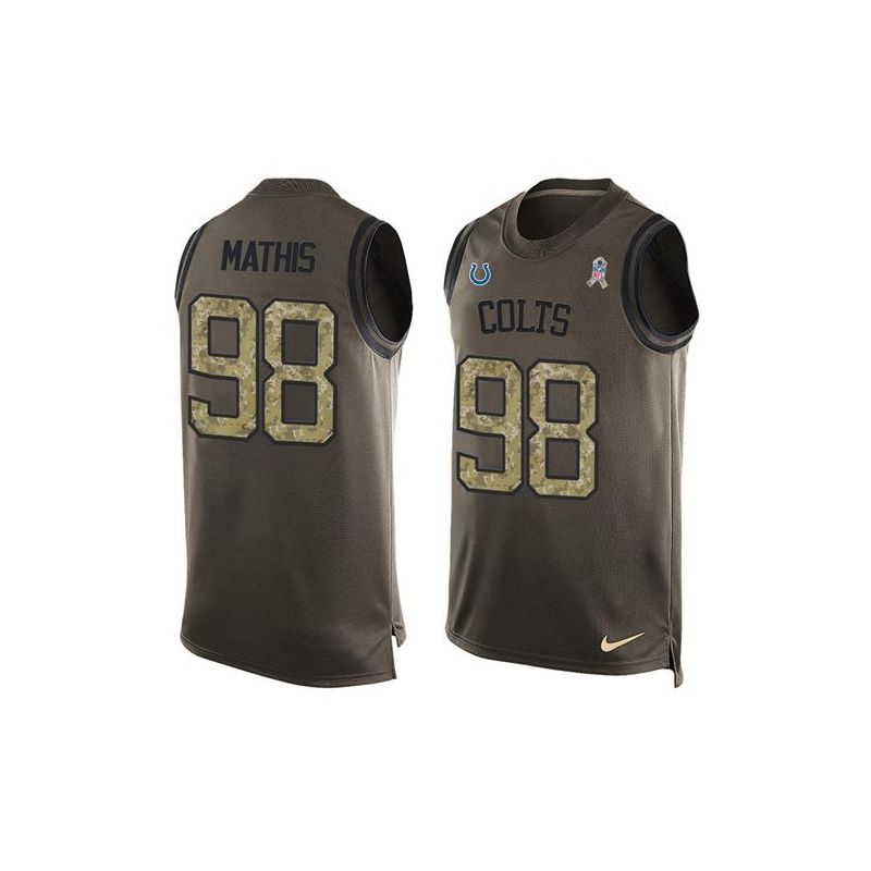 Cheap Robert Mathis Colts Tank Top From China Olive Salute To Service #98