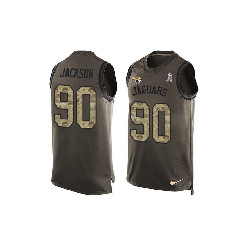 Cheap Malik Jackson Jaguars Tank Top From China Olive Salute To Service #90