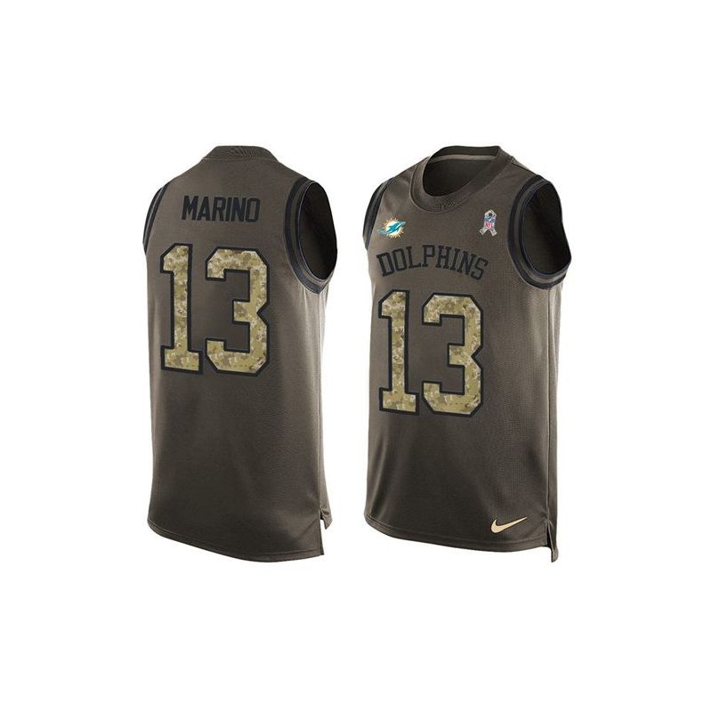 Cheap Dan Marino Dolphins Tank Top From China Olive Salute To Service #13