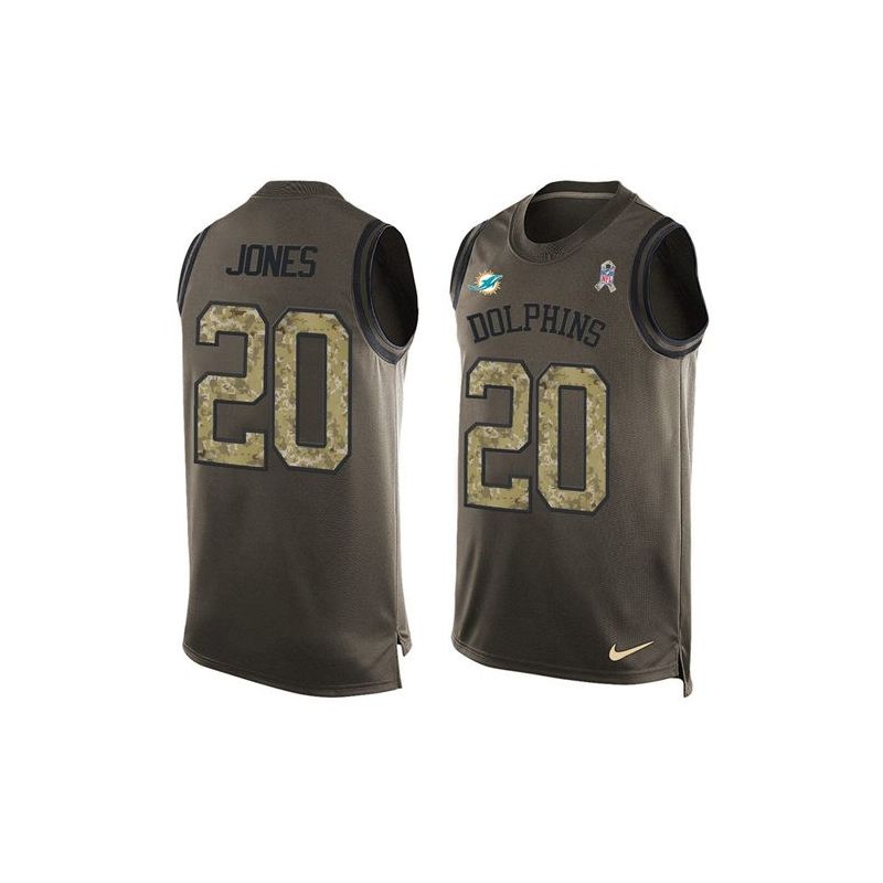 Cheap Reshad Jones Dolphins Tank Top From China Olive Salute To Service #20