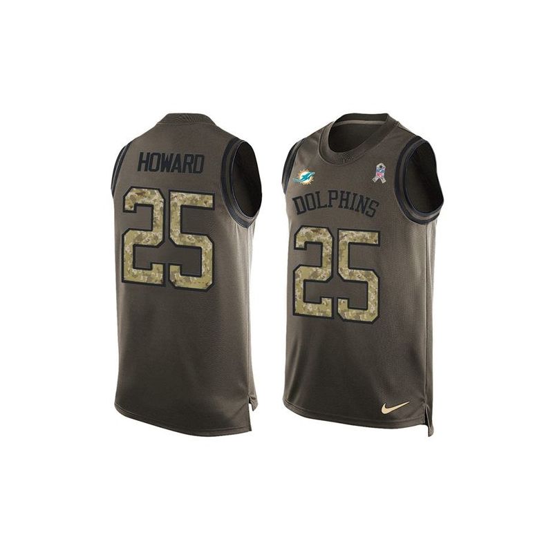 Cheap Xavien Howard Dolphins Tank Top From China Olive Salute To Service #25