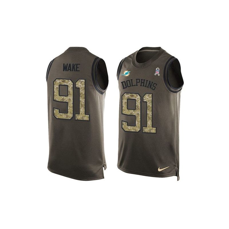 Cheap Cameron Wake Dolphins Tank Top From China Olive Salute To Service #91