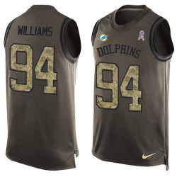 Cheap Mario Williams Dolphins Tank Top From China Olive Salute To Service #94