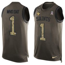 Cheap Who Dat Saints Tank Top From China Olive Salute To Service #1