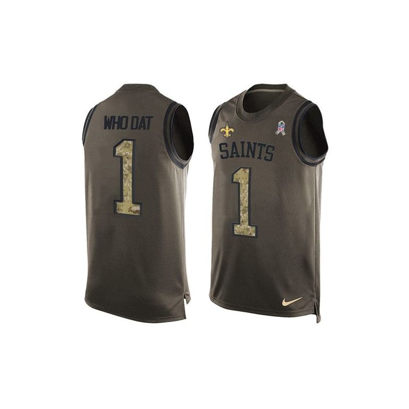 Cheap Who Dat Saints Tank Top From China Olive Salute To Service #1