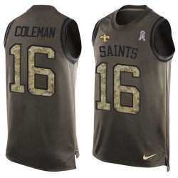 Cheap Brandon Coleman Saints Tank Top From China Olive Salute To Service #16