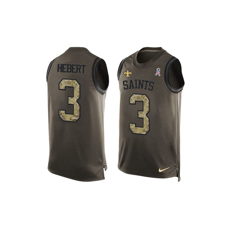 Cheap Bobby Hebert Saints Tank Top From China Olive Salute To Service #3
