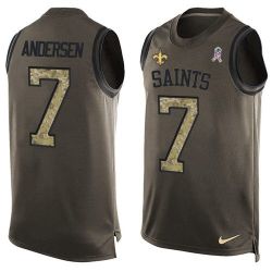 Cheap Morten Andersen Saints Tank Top From China Olive Salute To Service #7