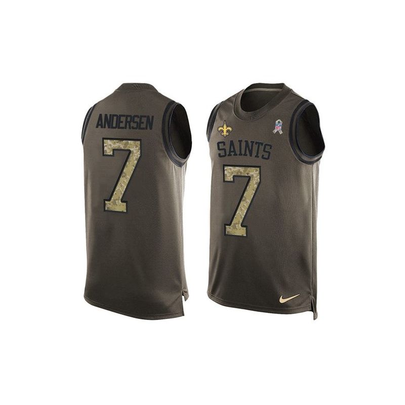 Cheap Morten Andersen Saints Tank Top From China Olive Salute To Service #7