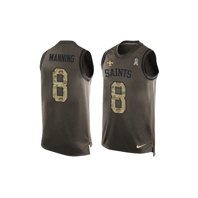 Cheap Archie Manning Saints Tank Top From China Olive Salute To Service #8