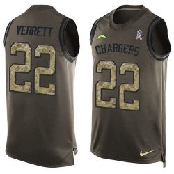 Cheap Jason Verrett Chargers Tank Top From China Olive Salute To Service #22