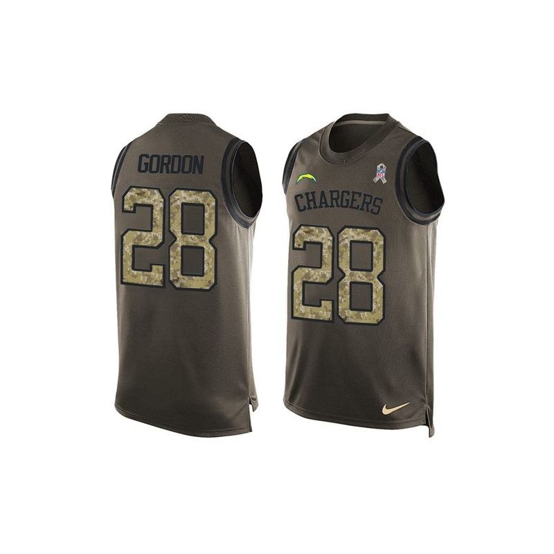 Cheap Melvin Gordon Chargers Tank Top From China Olive Salute To Service #28