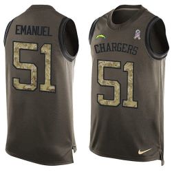 Cheap Kyle Emanuel Chargers Tank Top From China Olive Salute To Service #51