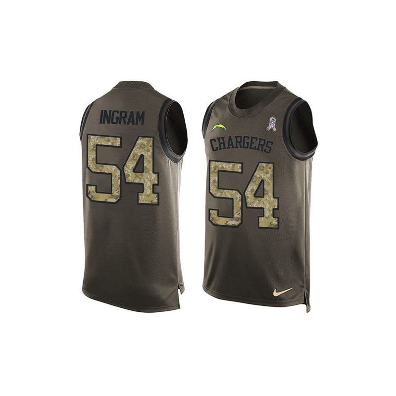 Cheap Melvin Ingram Chargers Tank Top From China Olive Salute To Service #54