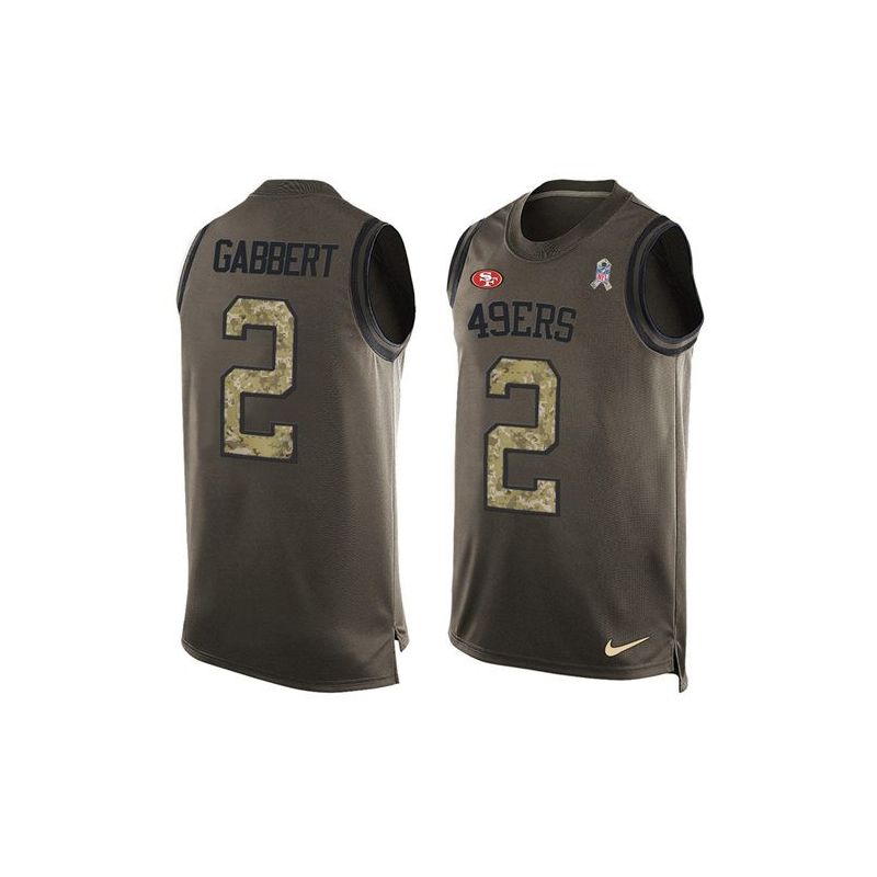 Cheap Blaine Gabbert 49ers Tank Top From China Olive Salute To Service #2