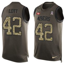 Cheap Ronnie Lott 49ers Tank Top From China Olive Salute To Service #42