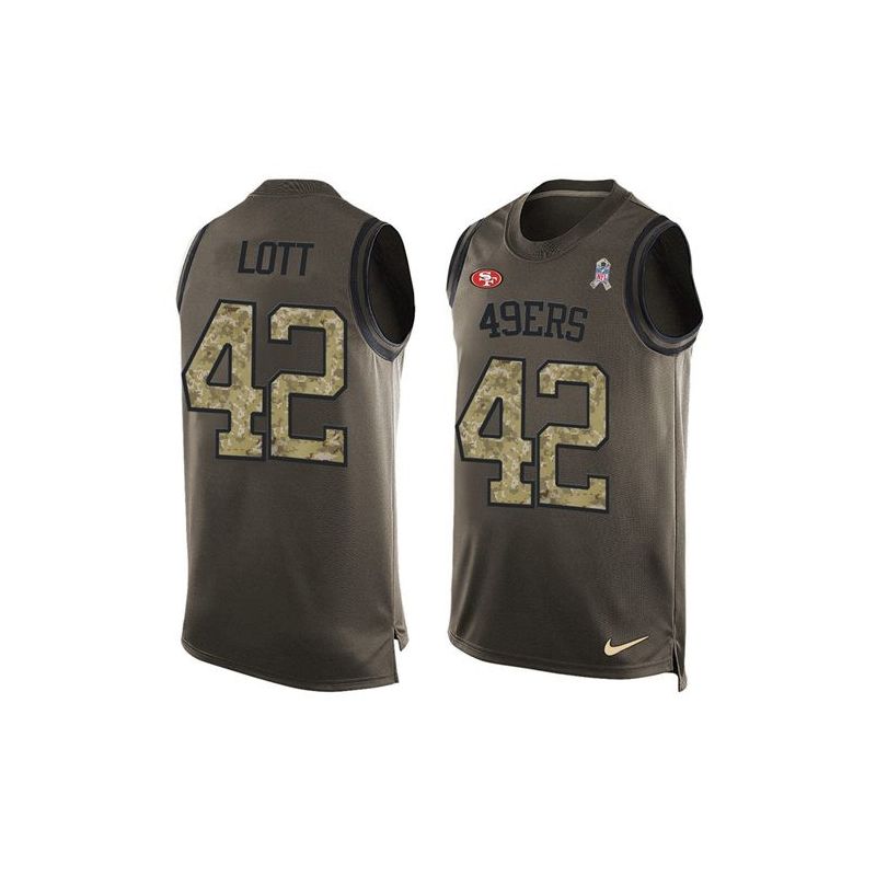 Cheap Ronnie Lott 49ers Tank Top From China Olive Salute To Service #42