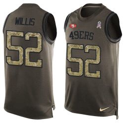 Cheap Patrick Willis 49ers Tank Top From China Olive Salute To Service #52